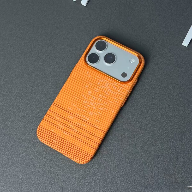 Cross-Border Iphone17Promax Floating Light and Shimmering Kevlar Magnetic Phone Case Suitable for Apple 16 High-End 15