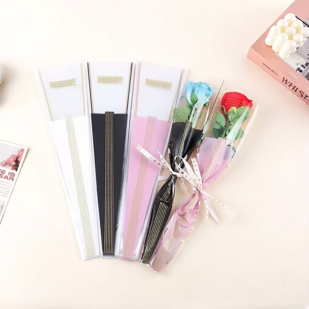 Fábrica en stock al por mayor Sansheng línea única flor paquete bolsa Rosa bolsa de embalaje flor material de embalaje floral DIY bolsa