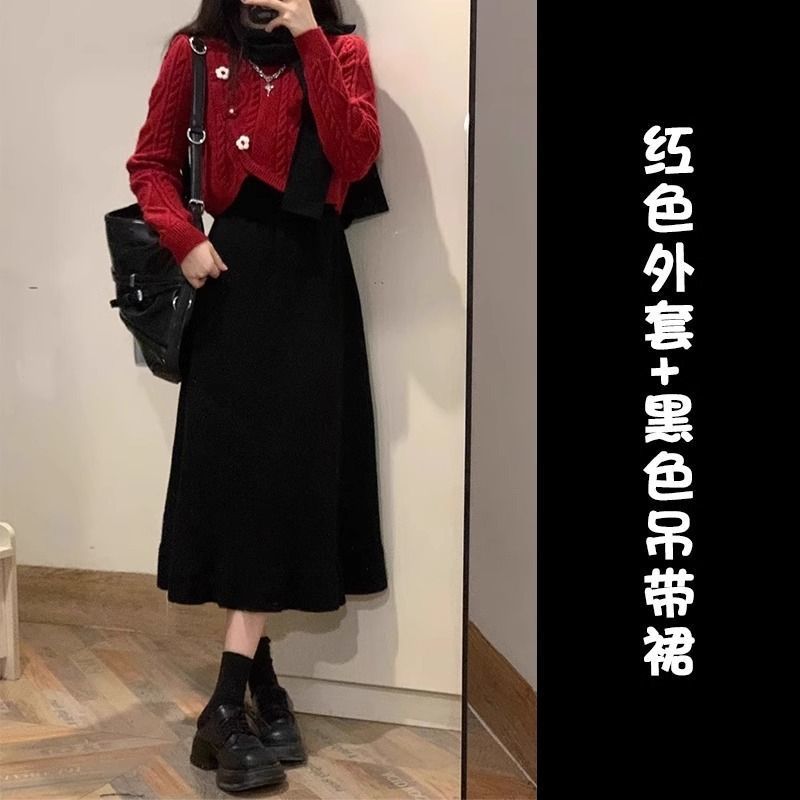 Demi-season red sweater