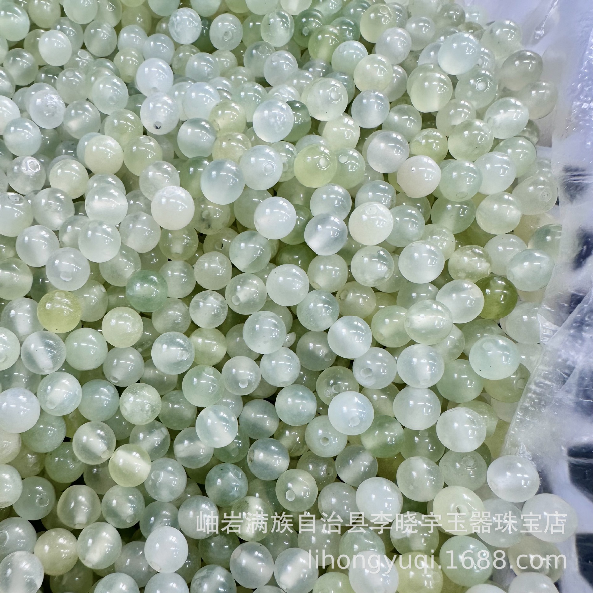 岫玉珠子diy批发玉石珠子配件手工项链手链佩饰批发