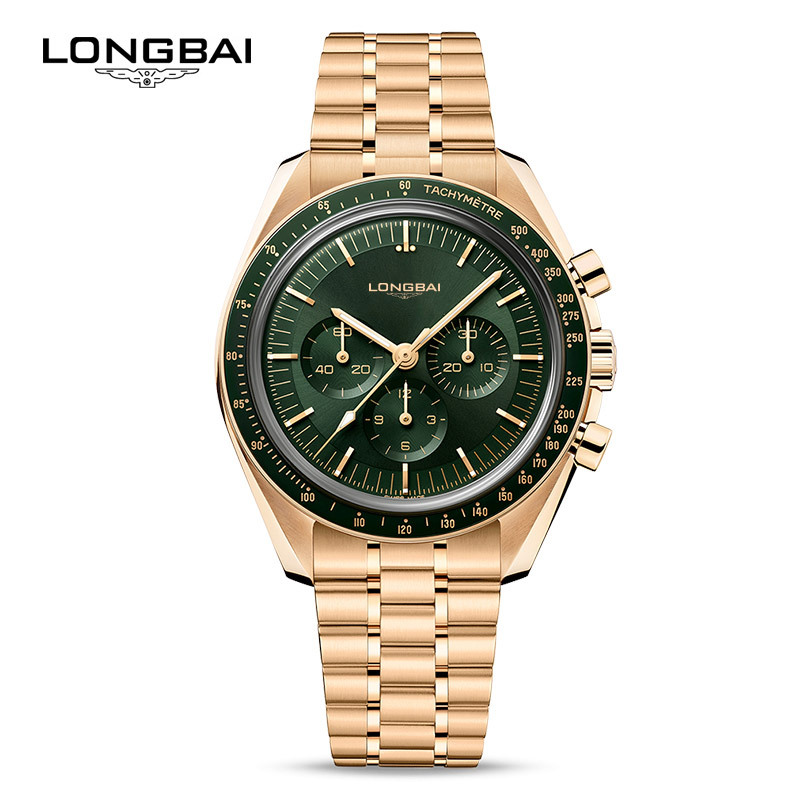Watch men's non-mechanical watch high-end genuine goods fashion small green dial luminous waterproof steel band quartz watch wholesale