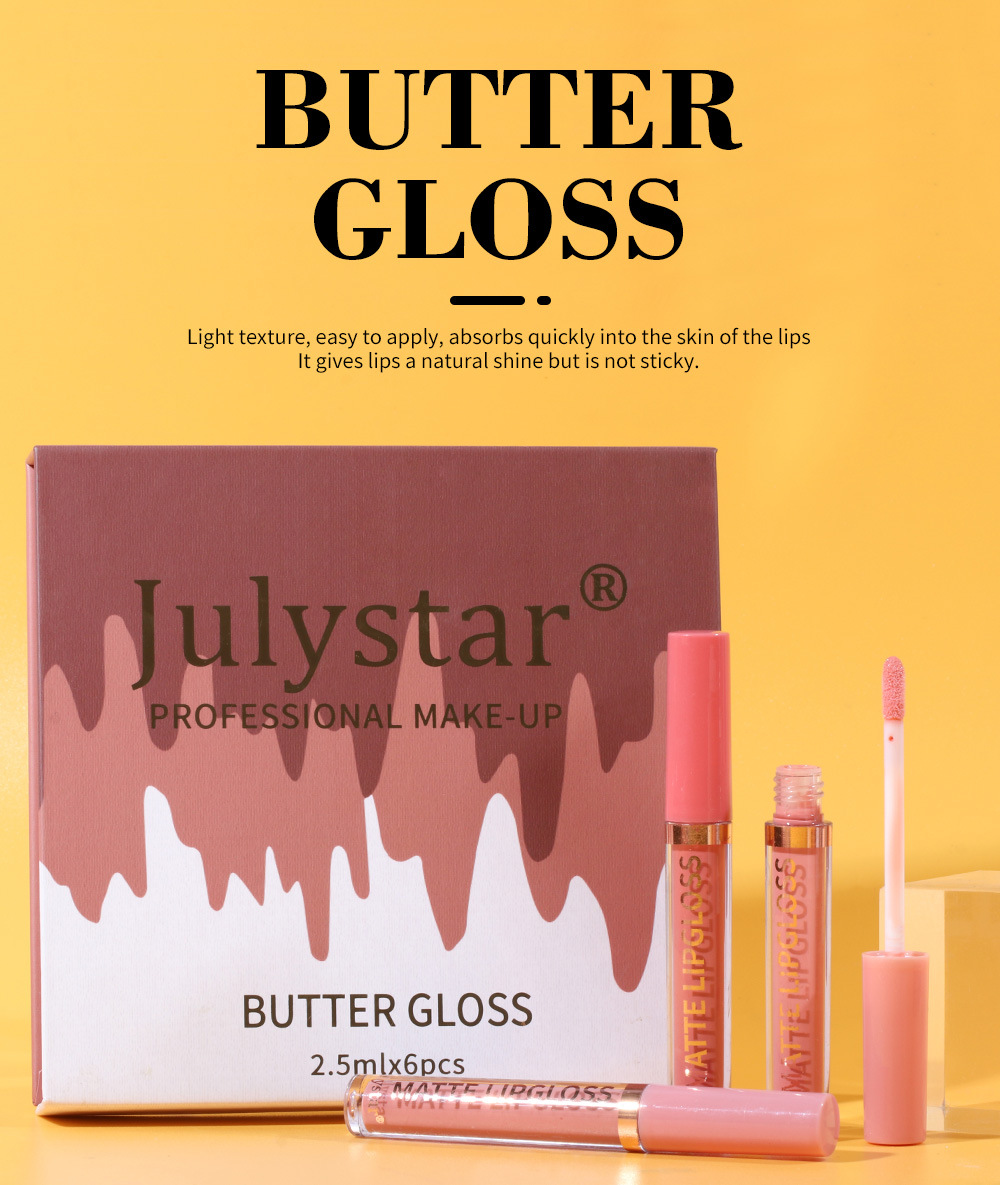 European and American makeup long-lasting moisturizing non-fading lip gloss set box, water light mirror Dudu Lip gloss set, Amazon wholesale Specification drawing
