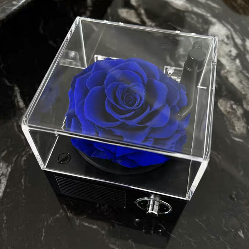 Flor eterna fonógrafo Luz de gama alta de lujo altavoz Bluetooth Rosa caja de música Regalo de Cumpleaños de los hombres para la novia
