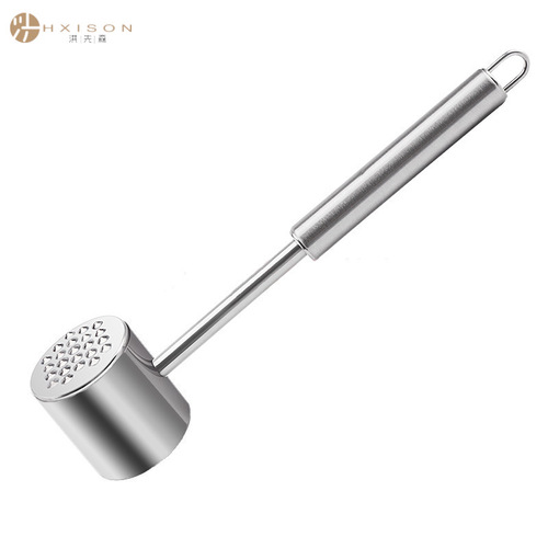 Amazon 304 stainless steel meat hammer home kitchen tool meat tenderizer, double-sided meat hammer for lamb chop and steak
