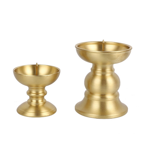 Cross-border brass candlestick ornaments for home worship in front of temples and Buddha candle containers wholesale