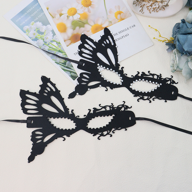 Halloween mariposa mitad cara máscara de adultos collar de diamantes fiesta anual venecia mascarada pestañas de baile
