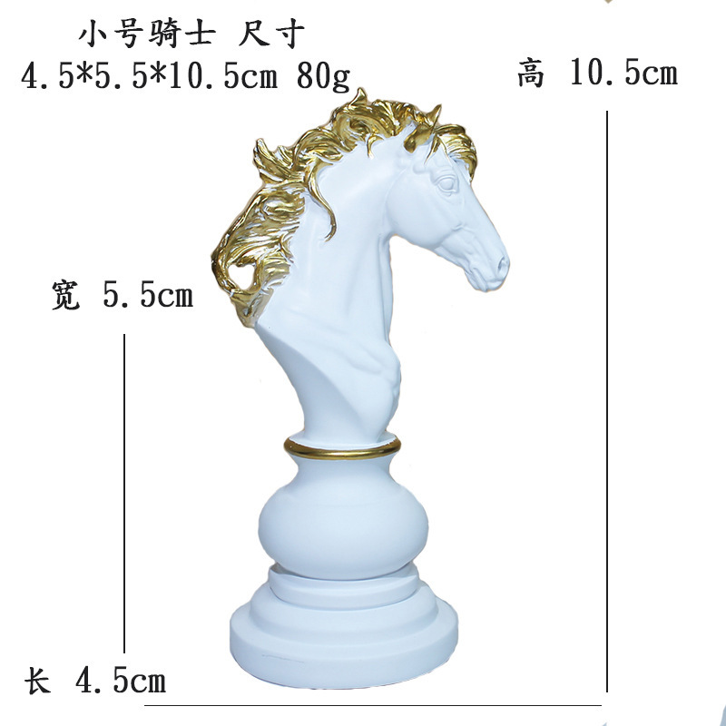 Decoración creativa para el hogar Ajedrez Decoración de resina Ventana Decoración para el hogar Muebles de ajedrez blanco y negro