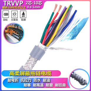 TRVVP Oil Resistant and Bending Resistant 2 Core 3 Core 4 Core 6 Core 8 Core 10 Core 0.3/0.5 Square High Flexible Drag Chain Shielded Wire