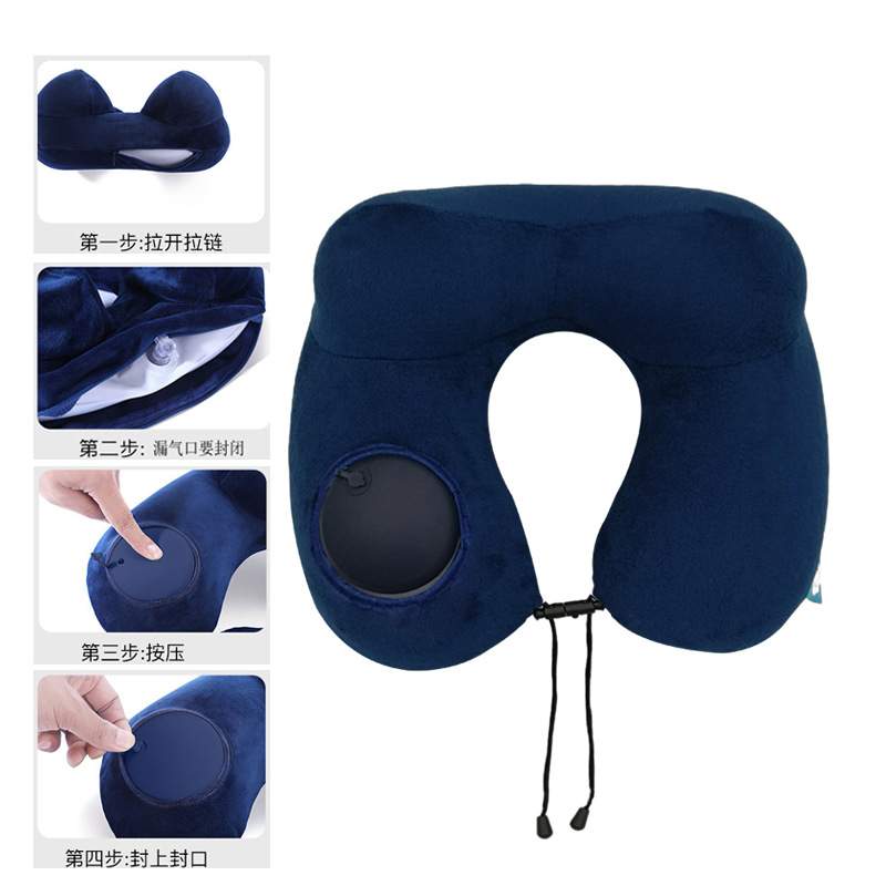 Removable and washable hump U-shaped pressing inflatable pillow-Zangqing