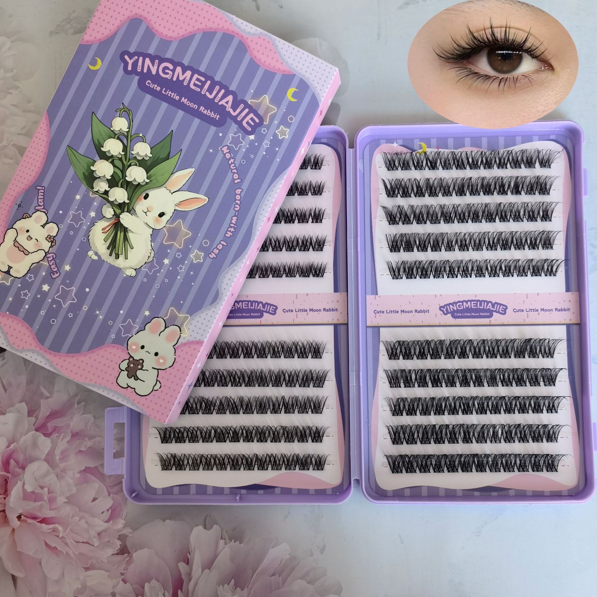 Las pestañas falsas transfronterizas sin pegamento en Europa y los Estados Unidos, el nuevo libro de pestañas hechas a mano, pestañas seccionales sin pegamento, pestañas falsas