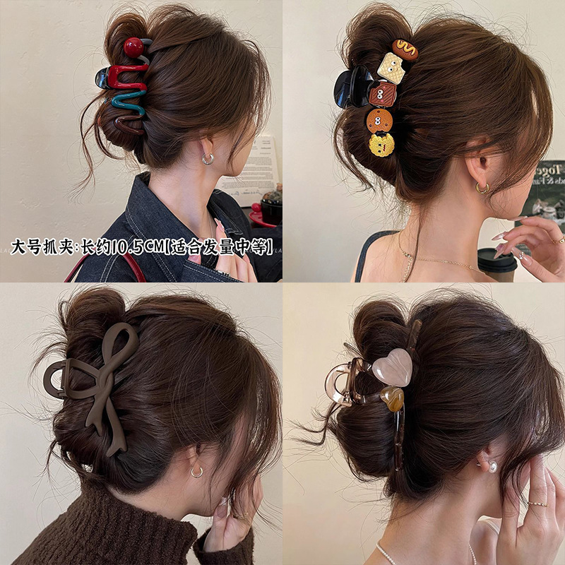 2025 nuevo clip de agarre de amor para mujer, gran volumen de cabello, horquilla, horquilla de tiburón de alta calidad, horquilla de tiburón, accesorios de principios de primavera