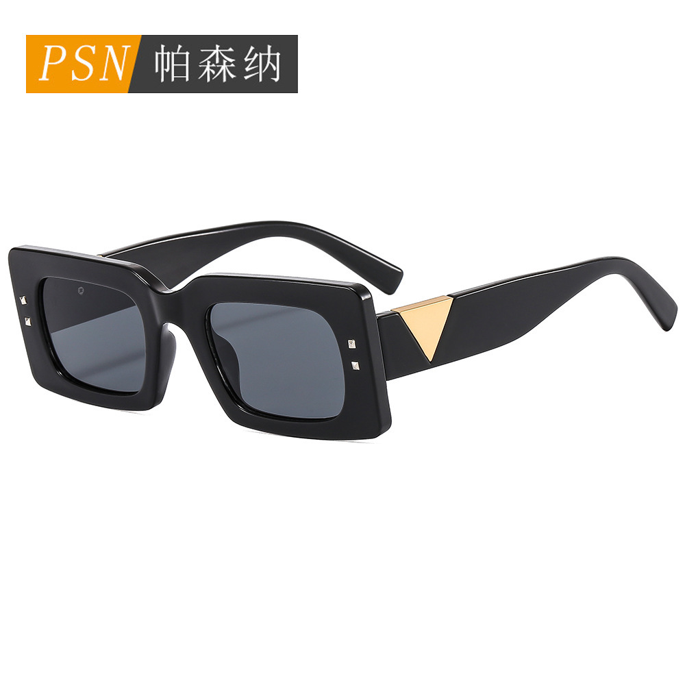 跨境小众时尚穿搭太阳镜 时尚潮流方框墨镜 男女防紫外线太阳眼镜