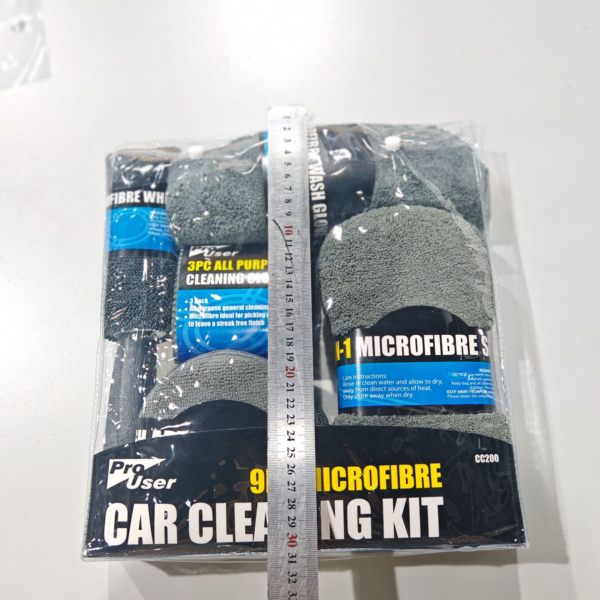 Car Cleaning Microfiber Car Wash Sponge Gloves Tire Brush Waxing Pad Cleaning Cloth Set Nine-Piece Car Wash Kit