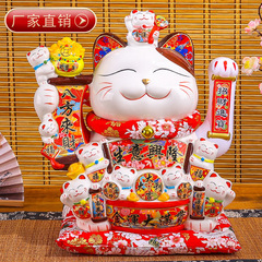Factory Wholesale Creative Medium Automatic Waving Money Cat Figurine Office Home Cashier Counter Fortune Cat