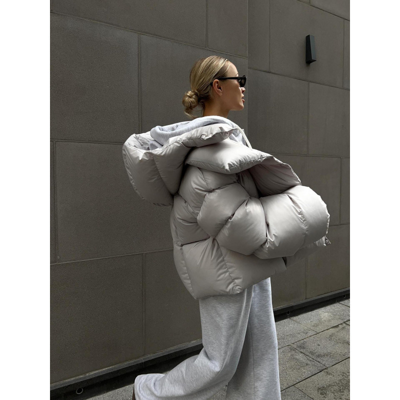 European and American Winter Women's Foreign Trade Bread Coat Cotton Coat Women's Trendy Style Personalized Street Short Hooded Cotton Coat European and American Winter Women's Foreign Trade Bread Coat Cotton Coat Women's Trendy Style Personalized Street Short Hooded Cotton Coat