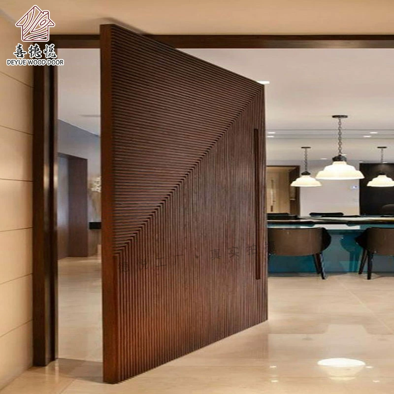 Поворотная дверь из массива дерева, цветной крафт, массивная деревянная дверь для виллы, современный стиль, входная поворотная дверь, продажа от производителя