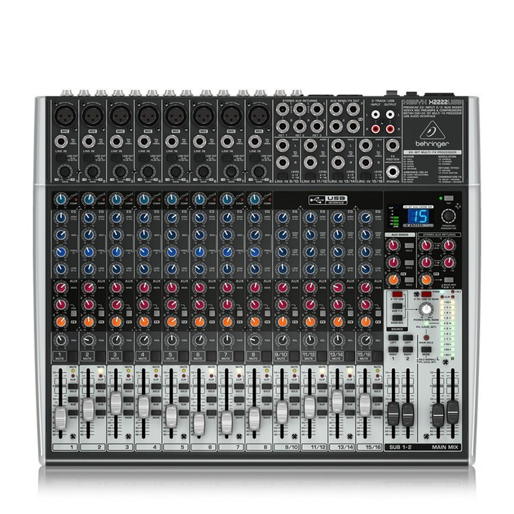 behringer  X-2222USB调音台模拟调音台高级8路单声道模拟调音台