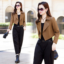 2025春秋新款全皮皮衣女短款海宁绵羊皮夹克港风小外套机车服上衣