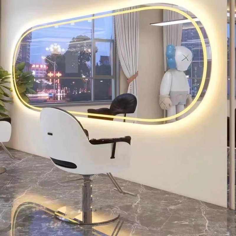 Internet celebridad hombres cabeza de aceite tienda de corte de pelo espejo colgante de pared Barber shop teñido y planchado espejo de pie de salón de pelo especial espejo