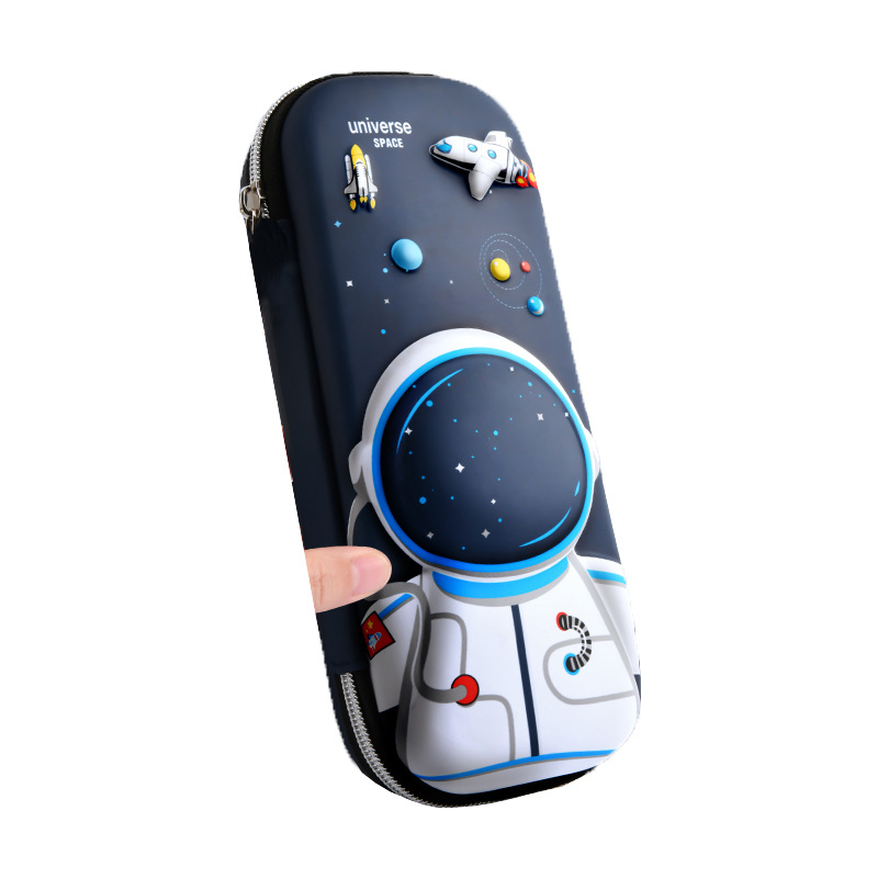 Estuche para lápices 3D para niños, estuche para papelería de astronauta, estuche para lápices, escuela primaria de gran capacidad, niños, dibujos animados multicapa para niños