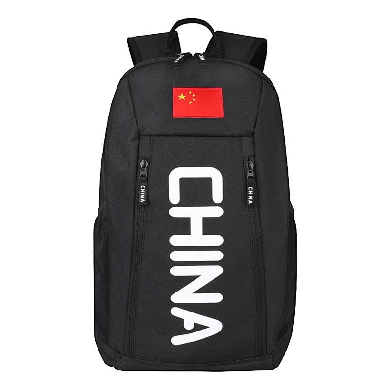 字母丝印国旗运动员背包登山户外旅行大容量休闲双肩背包简约国潮