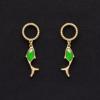 玛雅绿翡翠高冰绿耳坠diy帝王绿翡翠耳钉耳饰时尚抖音直播首饰|ms