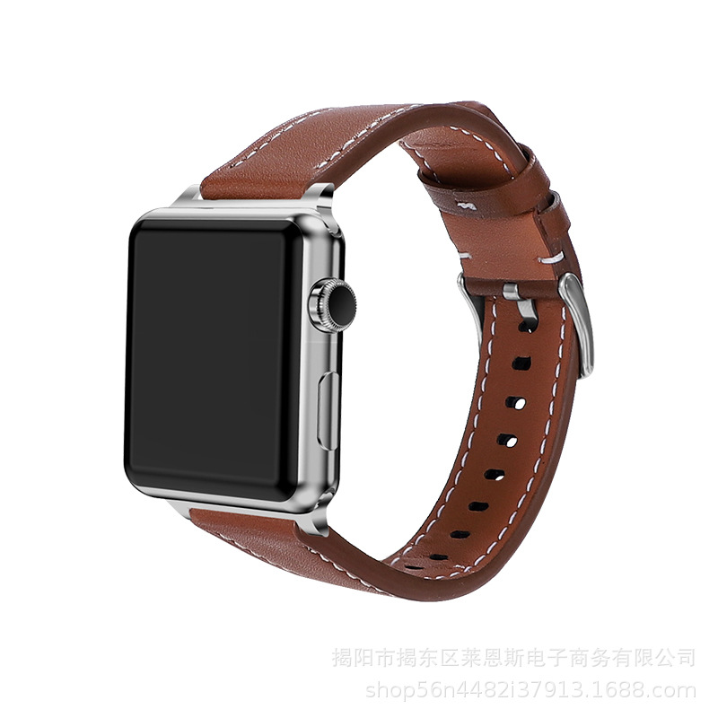 PGGT3-자갈 다크 브라운 흰색 라인-실버 버클 실버 인터페이스