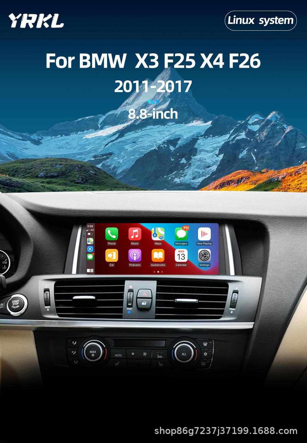 Suitable for Bmw X3 F25 X4 F26 8.8inch Android Bluetooth Car Player Carplay Navigation One