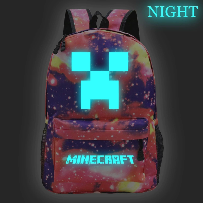 Умный рюкзак для игр Amazon Minecraft печатной принтой школьный многофункциональный для отдыха путешествий светящийся рюкзак