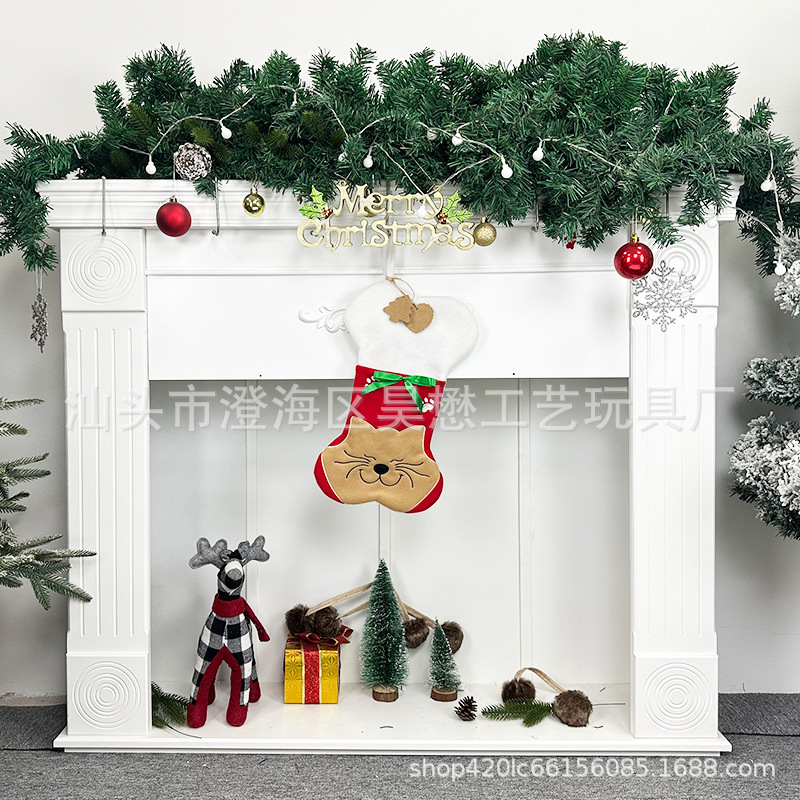 2024 Haomao クロスボーダー Amazon クリスマスソックスギフトバッグクリスマスツリー装飾猫と犬クリスマスツリーペンダント|undefined