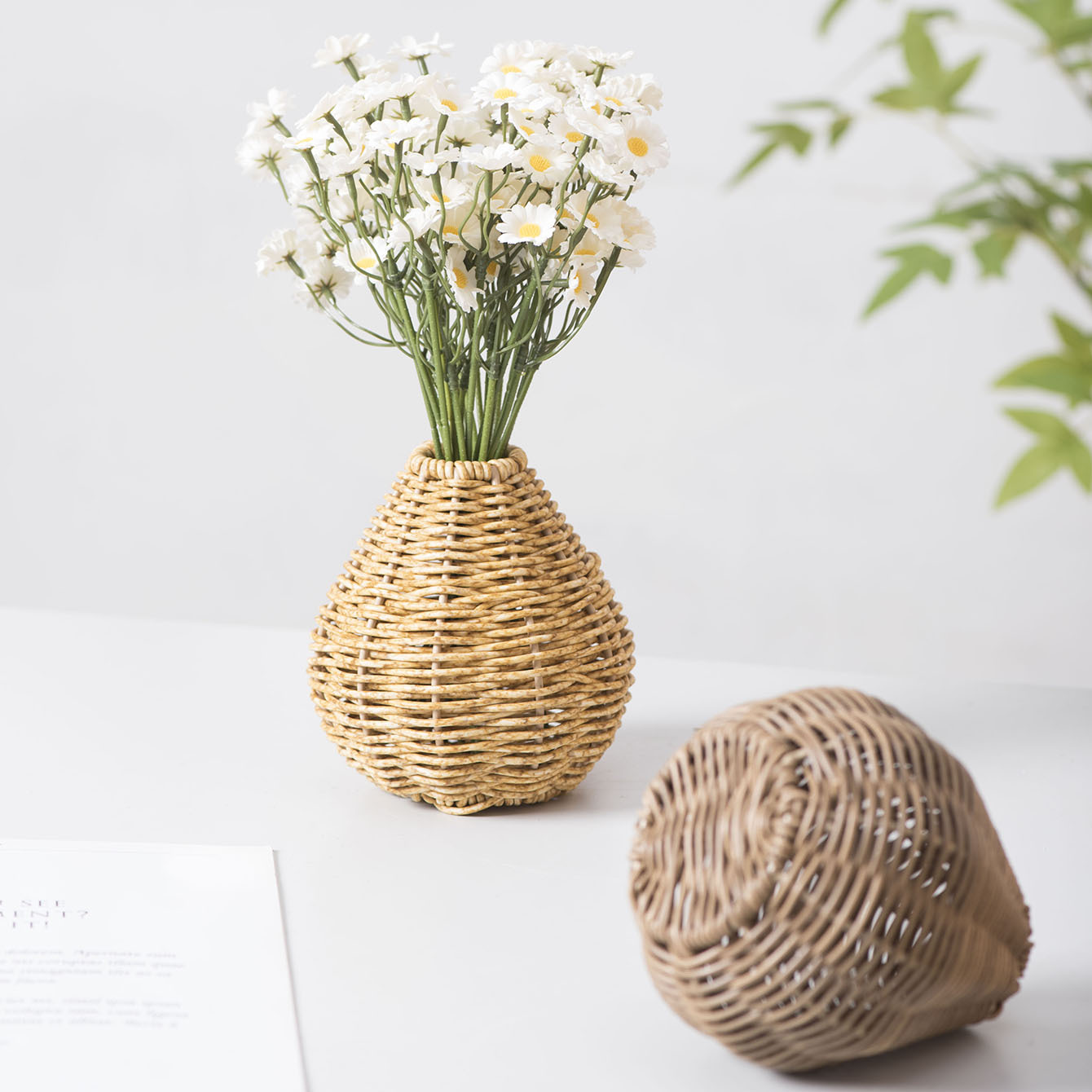 Flores secas de imitación de ratana tejidas flores de alta calidad decoración de escritorio decoración de la sala de estar creativa