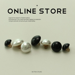 MOSN Xiaoxiang fashion style semi-circle pearl button metal bottom button cheongsam shirt top sweater jacket button