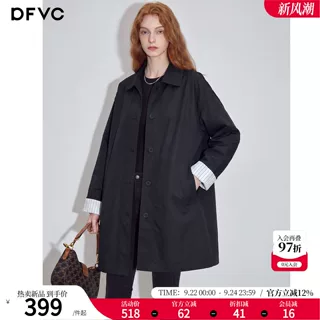 dfvc卡其色英伦风中长款风衣外套女2026年秋季新款宽松小个子大衣
