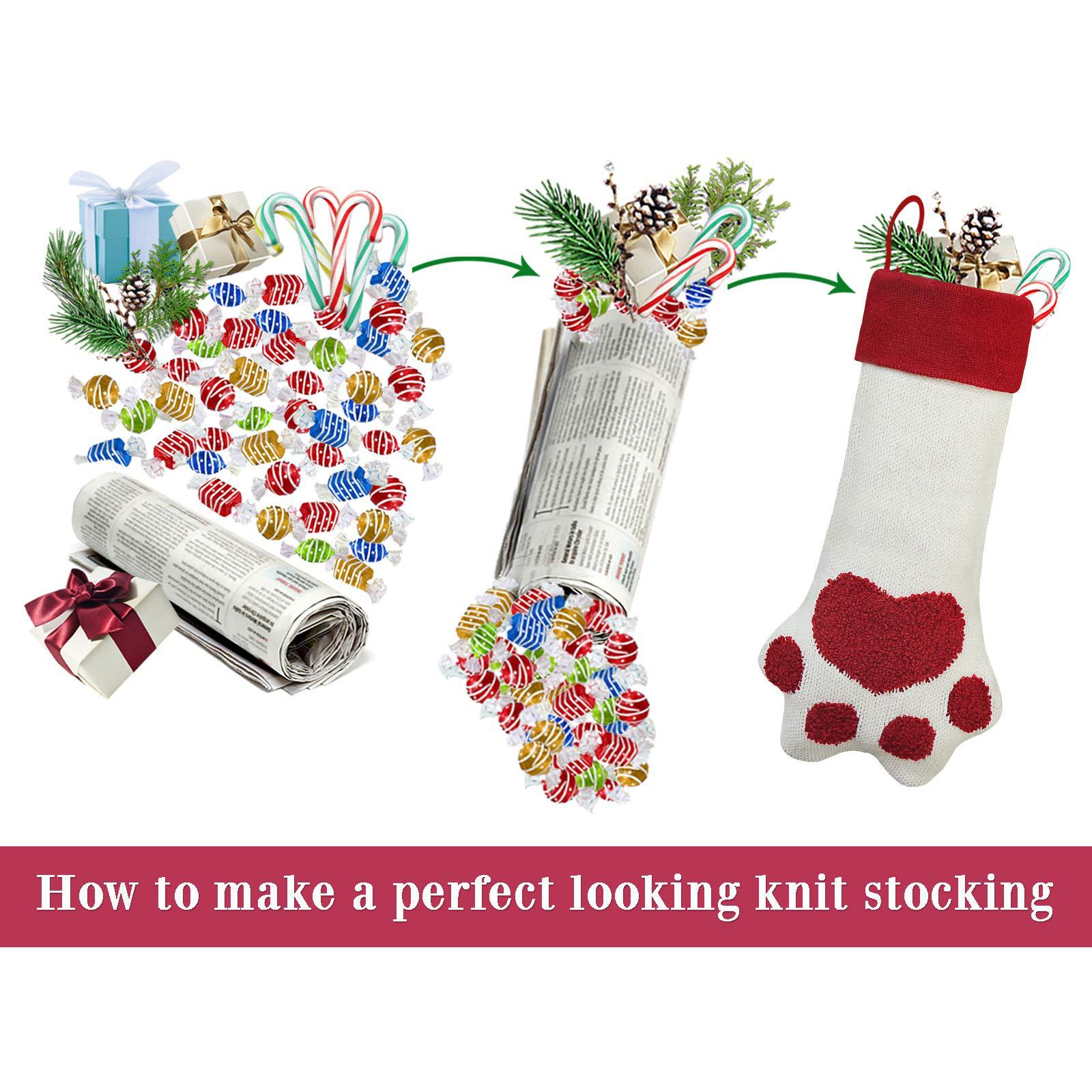 Amazon suministros de decoración de navidad regalo de navidad calcetines estilo rural perro pata árbol de navidad decoraciones chimenea calcetines colgantes