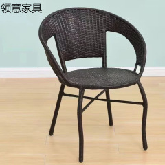 阳台小藤椅子休闲单人扶手靠背椅家用老人庭院室外户外编织藤椅子
