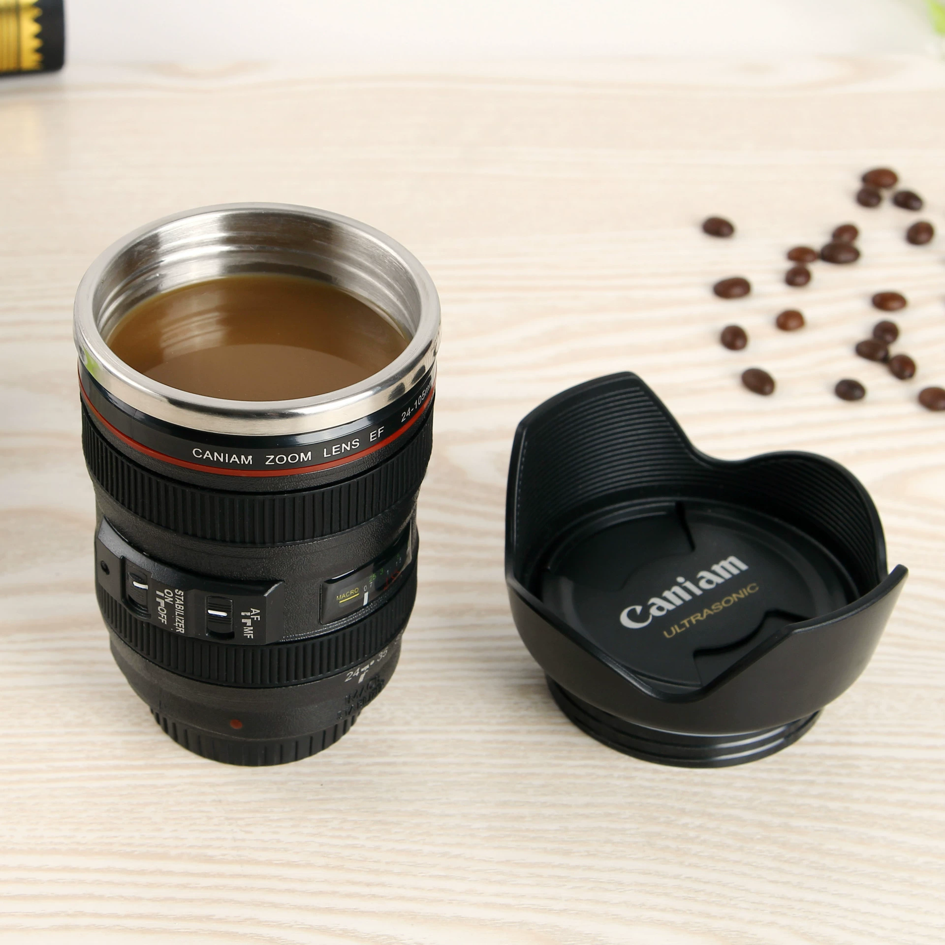  Camera, coffee lens stainless steel for men and women for elementary school students, internet celebrity