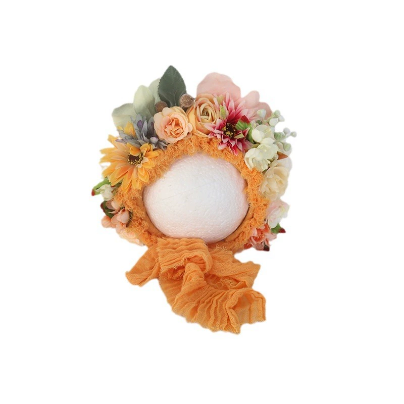 Photography props, hat for new born, set, flowered