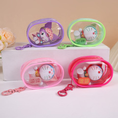 バブルマートブラインドボックス LaBuBu カラフルなベビーウォーキングバッグ漫画アニメーション人形ハンドフィギュア高透明 PVC ディスプレイボックス