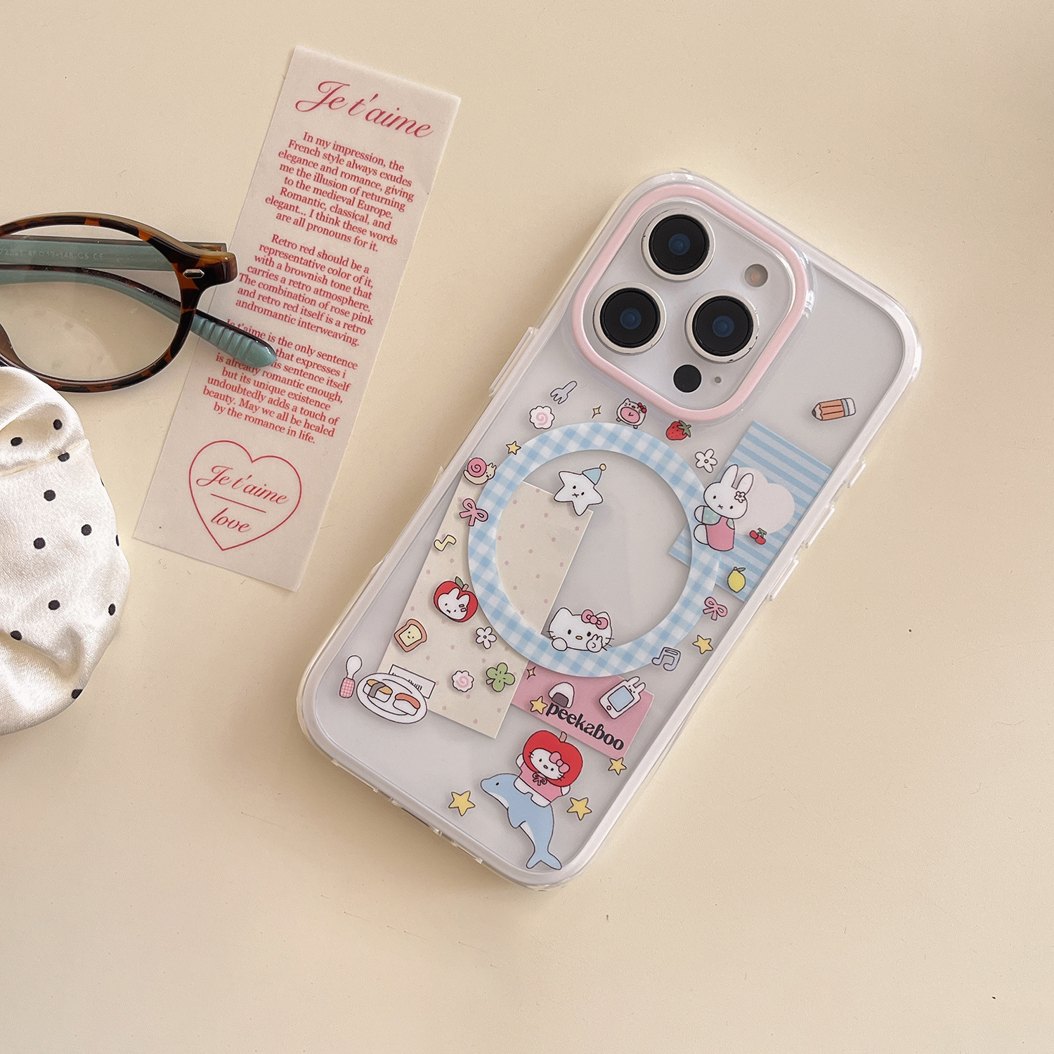 Dibujos animados lindo gato KT para Apple 16ProMax funda para teléfono móvil 15Pro dos en uno 14/13 atracción magnética 15PM hembra