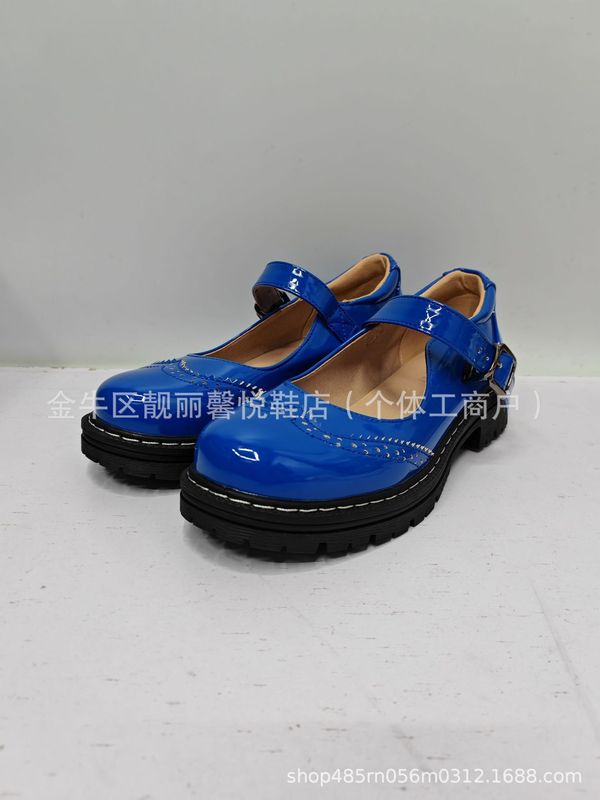 35-44大码欧美跨境货源浅口厚底挂扣单鞋皮鞋休闲鞋女鞋代发X683|undefined
