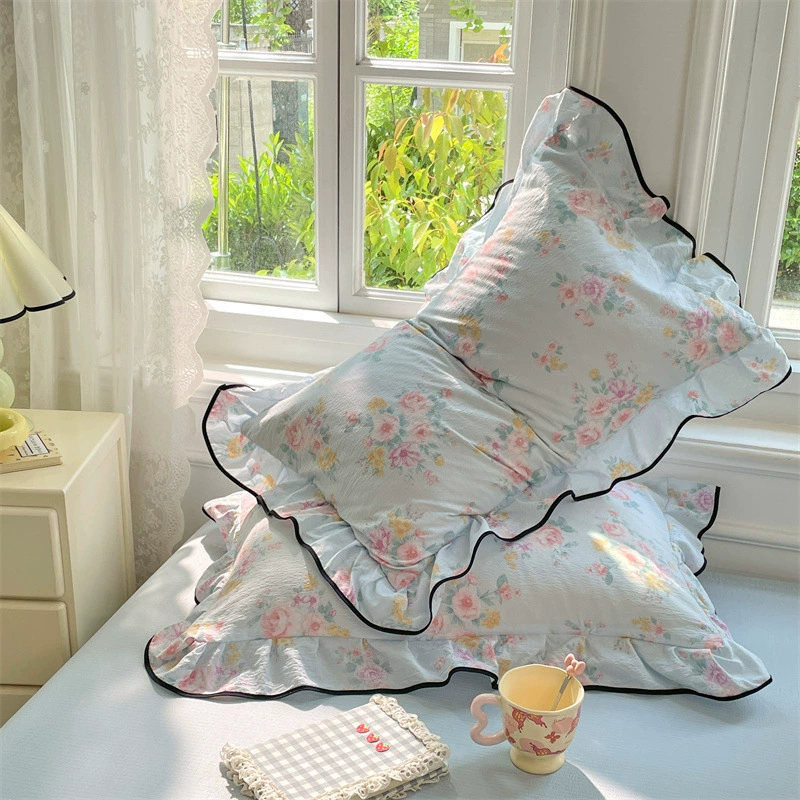 Сморщинистая двухслойная пряжа кружевная наволочка одна пара 48x74 бытовая одна наволочка