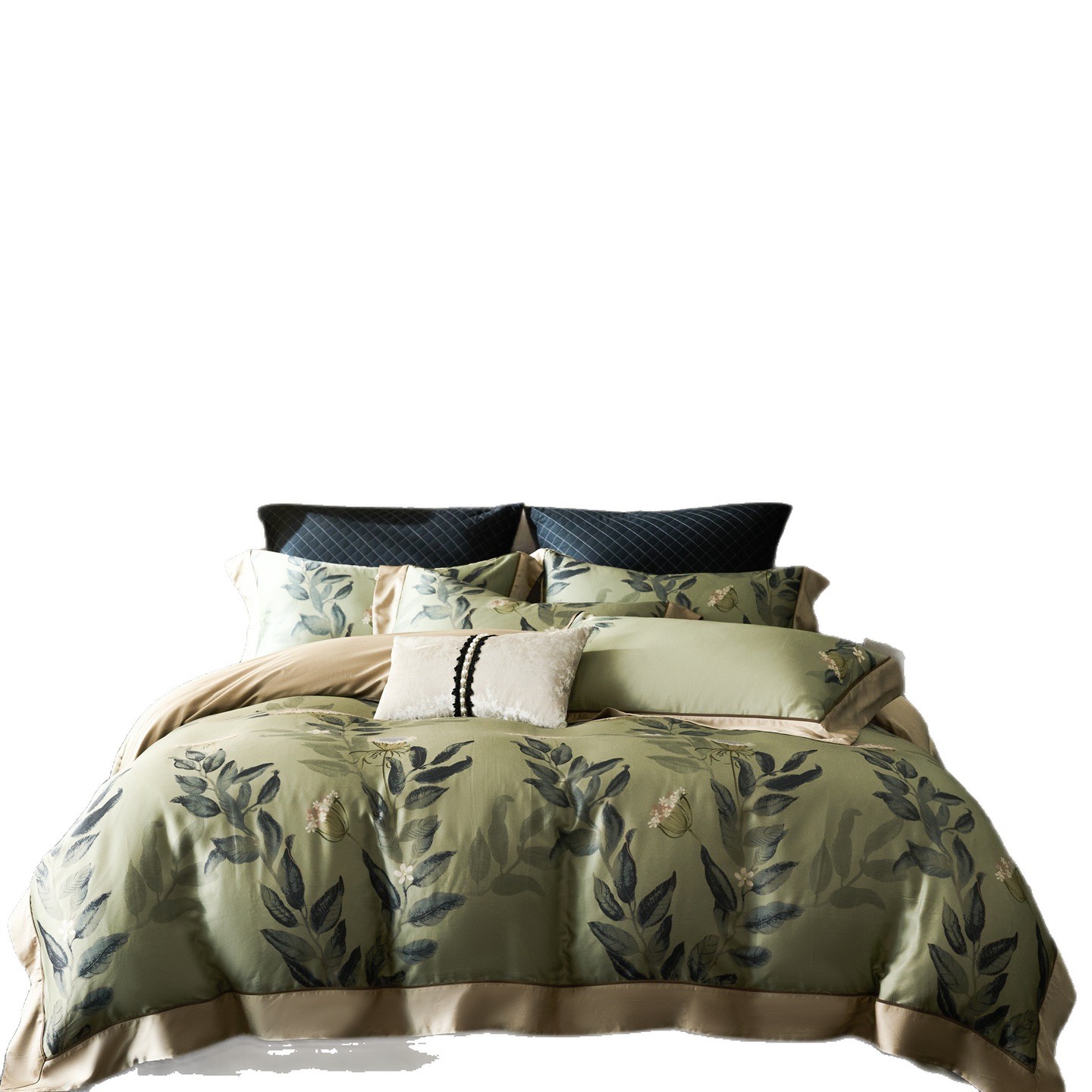 Conjunto de roupa de cama tencel, capa de edredão refrescante_voghion.com