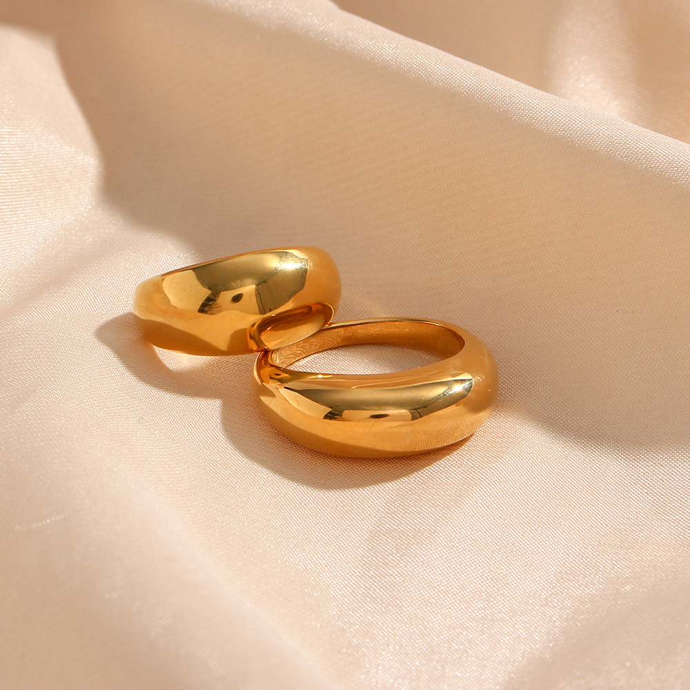 Simple Style Solid Color Stainless Steel Rings Metal Stainless Steel Rings