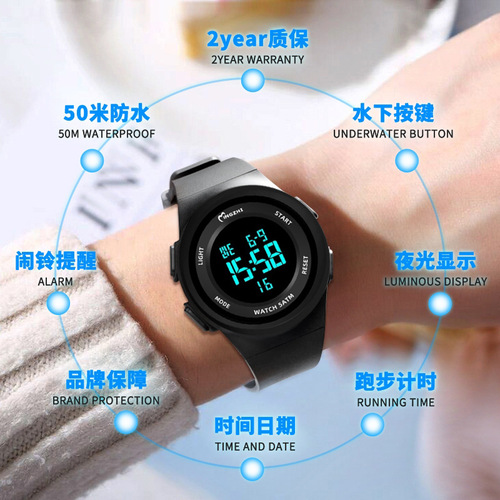 Hot selling outdoor running luminous children's electronic watch timing swimming multi-functional electronic watch for primary and secondary school students for men