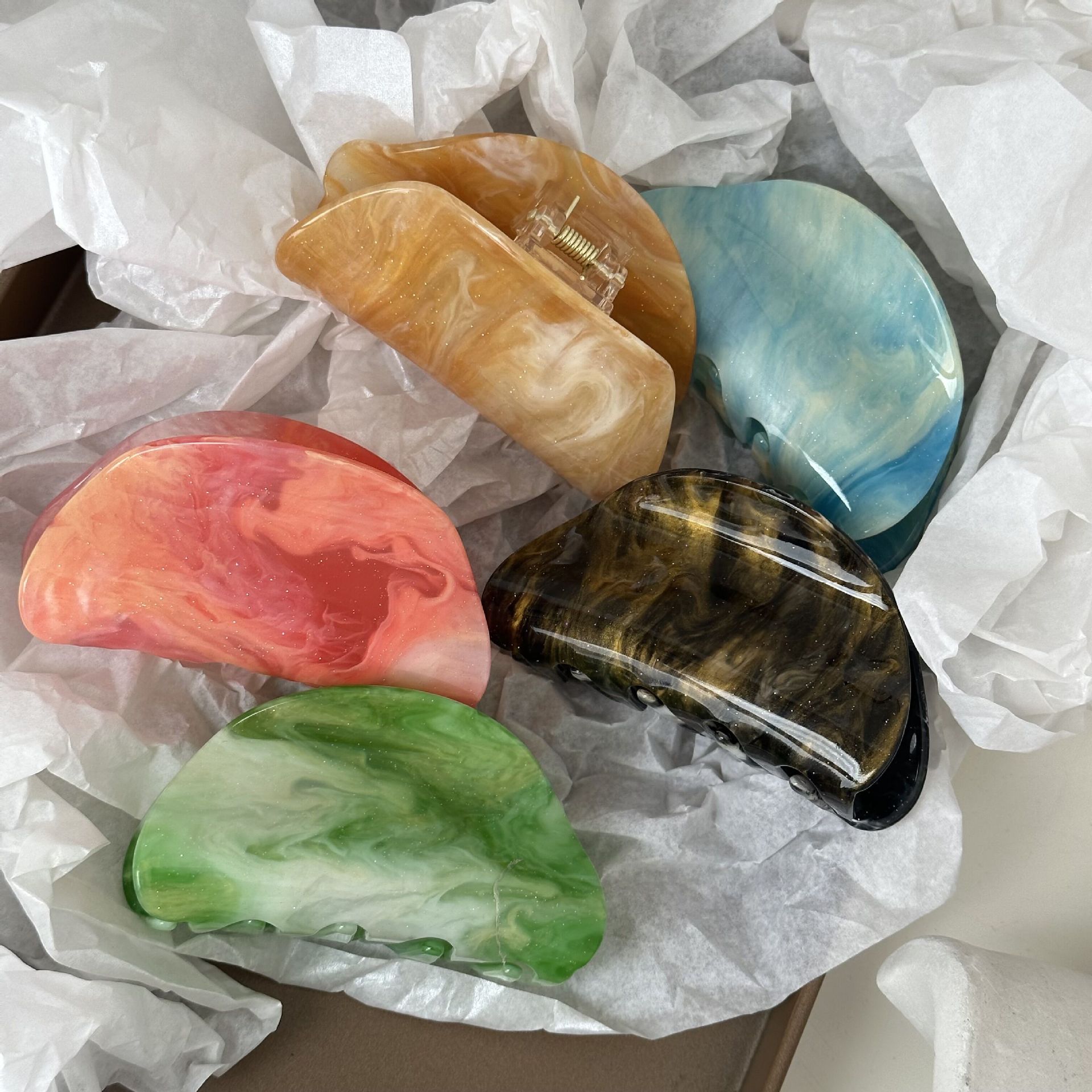 Texture Gradient Halo Hair Dye Grab Clip Advanced Hair Hair Pokrivala Sweet Cute Super Fairy Elegant Shark Clip Dodatki za lase_voghion.com