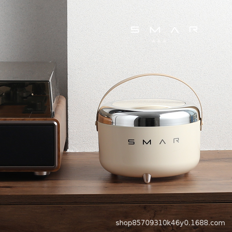 New mini minimalist European-style online popular high-value office home desktop sundries storage trash can press the lid