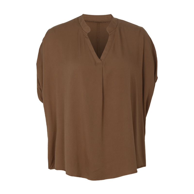 Women's Gender Wholesale Women's Vacation Simple Style Solid Color Short Sleeve Blouses
