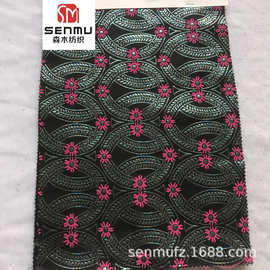 全涤舞台服饰新中式高精密色织大提花布民族风大摆连衣裙时装布料