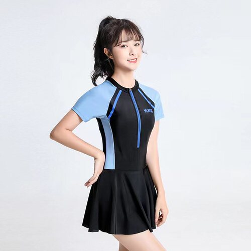 New women's swimwear: modest, plus-size thermal spa & student-friendly quick-drying one-piece skirt-style sets—wholesale