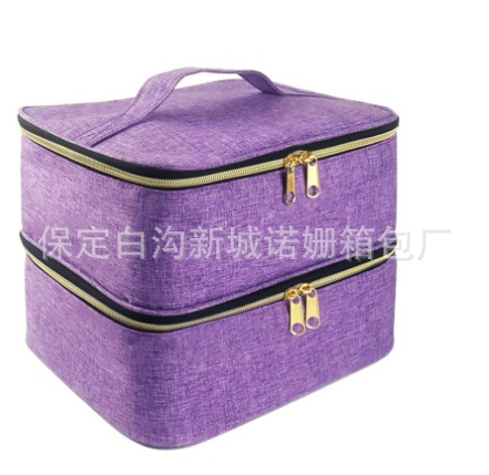 Bolso cosmético transfronterizo de gran capacidad Bolso femenino portátil de PVC de alta calidad Bolso de almacenamiento de esmalte de uñas Bolso de mano para uñas